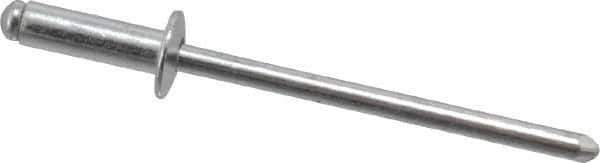 RivetKing - Size 44 Dome Head Aluminum Open End Blind Rivet - Aluminum Mandrel, 0.188" to 1/4" Grip, 1/4" Head Diam, 0.129" to 0.133" Hole Diam, 0.4" Length Under Head, 1/8" Body Diam - USA Tool & Supply