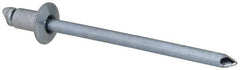 RivetKing - Size 41 Dome Head Steel Open End Blind Rivet - Steel Mandrel, 0.02" to 0.062" Grip, 1/4" Head Diam, 0.129" to 0.133" Hole Diam, 0.212" Length Under Head, 1/8" Body Diam - USA Tool & Supply