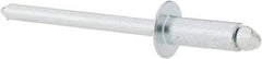 RivetKing - Size 54 Dome Head Steel Open End Blind Rivet - Steel Mandrel, 0.188" to 1/4" Grip, 0.312" Head Diam, 0.16" to 0.164" Hole Diam, 0.425" Length Under Head, 5/32" Body Diam - USA Tool & Supply