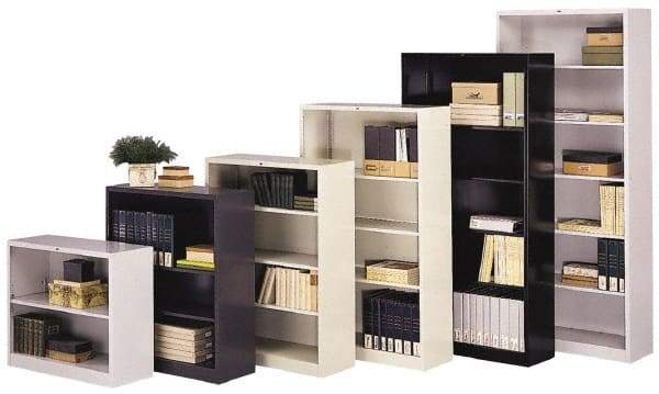 Sandusky Atlantic - 4 Shelf, 72" High x 36" Wide Bookcase - 12" Deep, Steel, Charcoal - USA Tool & Supply