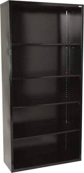 Sandusky Atlantic - 4 Shelf, 72" High x 36" Wide Bookcase - 12" Deep, Steel, Black - USA Tool & Supply