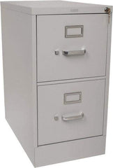 Hon - 15" Wide x 29" High x 25" Deep, 2 Drawer Vertical File with Lock - Steel, Light Gray - USA Tool & Supply