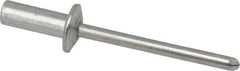 RivetKing - Size 53 Dome Head Aluminum Closed End Sealing Blind Rivet - Aluminum Mandrel, 0.188" to 1/4" Grip, 3/8" Head Diam, 0.192" to 0.196" Hole Diam, 0.531" Length Under Head, 3/16" Body Diam - USA Tool & Supply