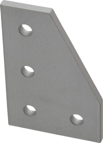 80/20 Inc. - 2" Wide, 3" High, Open Shelving 4 Hole 90° Angled Plate - Aluminum, Use with Series 10 & Bolt Kit 3321 - USA Tool & Supply