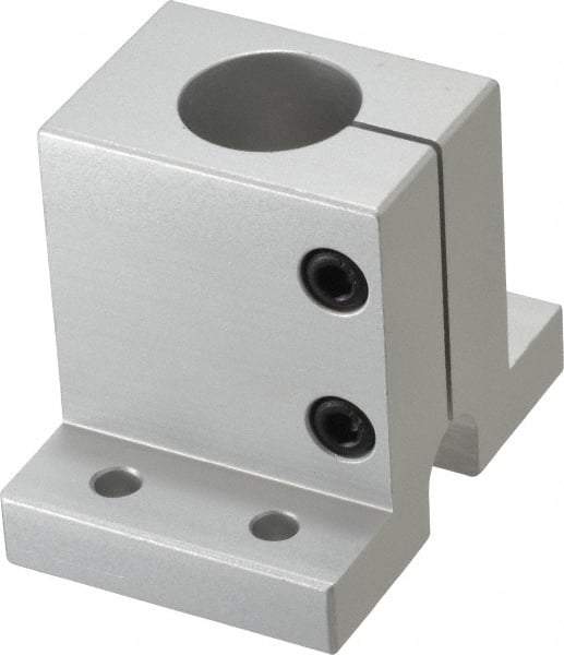 80/20 Inc. - 3 Inch Wide x 2-1/2 Inch High x 2-1/8 Inch Deep Single Shaft Stanchion Base - 1.004 Inch Hole x 0.257 Inch Bolt Hole Diameter - USA Tool & Supply