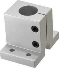 80/20 Inc. - 3 Inch Wide x 2-1/2 Inch High x 2-1/8 Inch Deep Single Shaft Stanchion Base - 1.004 Inch Hole x 0.257 Inch Bolt Hole Diameter - USA Tool & Supply