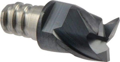 Iscar - MM ECU Grade IC908 Carbide Keyway Milling Tip Insert - TiAlN Finish, 3 Flutes, 7.7mm Cutting Diam, 4mm Depth of Cut, 10mm Extension, 0.008" Cnr Rad, 38° Helix - USA Tool & Supply