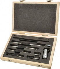 SPI - 2 to 8", Mechanical, Interchangeable Rod Micrometer - 0.001 Inch Graduation, Accurate Up to 0.0004 Inch, 0.248 Inch Rod Diameter, 1/2 Inch Travel, 6 Rods, NIST Traceability Certification Included - USA Tool & Supply