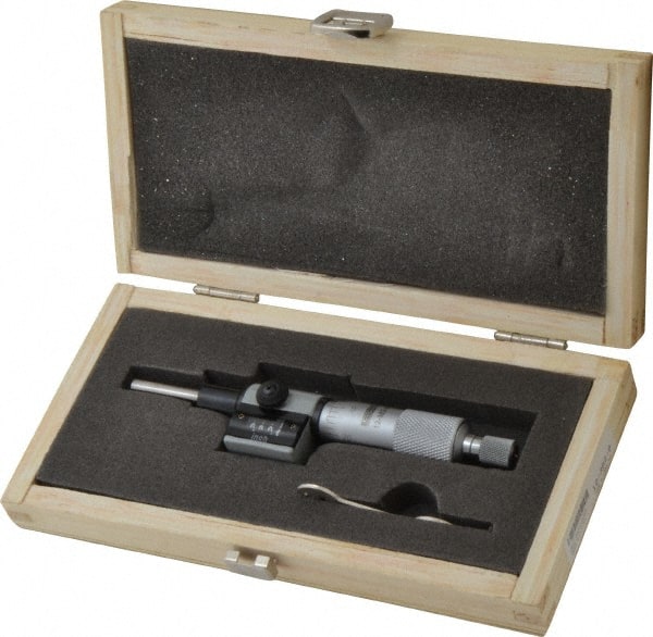 SPI - 1 Inch, Ratchet Stop Thimble, 0.255 Inch Spindle Diameter Digital Counter Mechanical Micrometer Head - USA Tool & Supply
