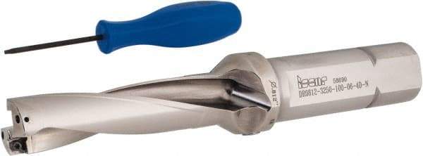 Iscar - 3-1/4" Max Drill Depth, 4xD, 13/16" Diam, Indexable Insert Drill - 1" Shank Diam, Whistle Notch Shank - USA Tool & Supply