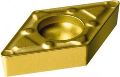 Sandvik Coromant - DCMX32.52 WF Grade 2015 Carbide Turning Insert - TiCN/AI2O3/TiN Finish, 55° Diamond, 3/8" Inscr Circle, 5/32" Thick, 1/32" Corner Radius - USA Tool & Supply