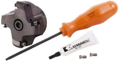 Kennametal - 2" Cut Diam, 3/4" Arbor Hole, 3.23mm Max Depth of Cut, 45° Indexable Chamfer & Angle Face Mill - 4 Inserts, HNGJ 0604... Insert, Right Hand Cut, 4 Flutes, Through Coolant, Series Dodeka Mini - USA Tool & Supply