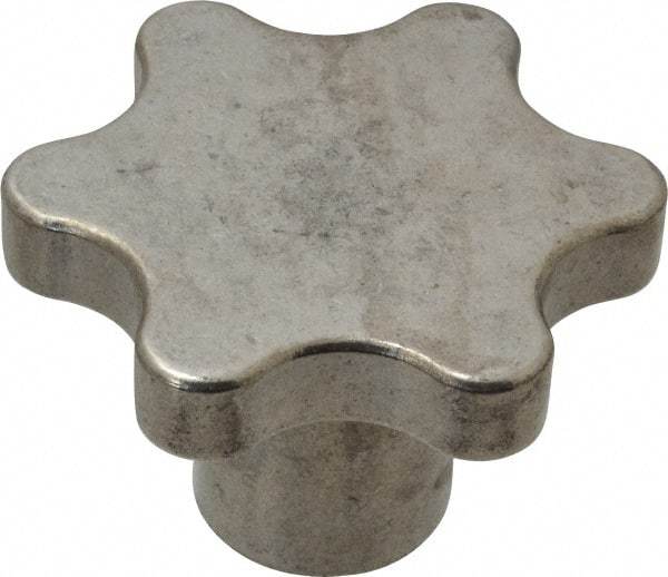 Made in USA - 3" Head Diam, 6 Point Scalloped Knob - Steel - USA Tool & Supply