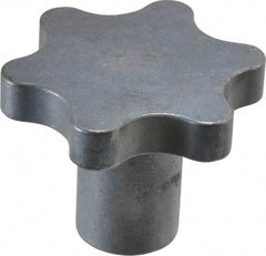 Made in USA - 2-1/2" Head Diam, 6 Point Scalloped Knob - 1/2" Hole, Steel - USA Tool & Supply