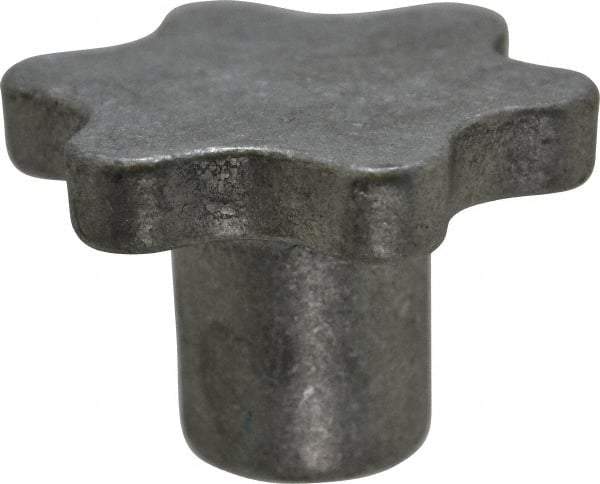 Made in USA - 3" Head Diam, 6 Point Scalloped Knob - 5/8" Hole, Aluminum - USA Tool & Supply
