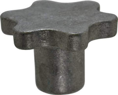 Made in USA - 3" Head Diam, 6 Point Scalloped Knob - 5/8" Hole, Aluminum - USA Tool & Supply