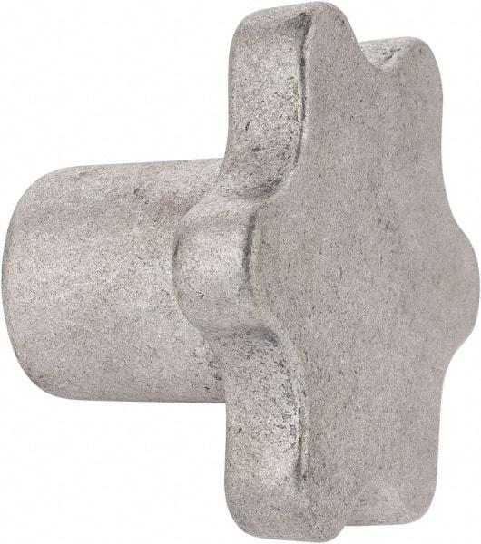 Made in USA - 3" Head Diam, 6 Point Scalloped Knob - 3/4" Hole, Aluminum - USA Tool & Supply