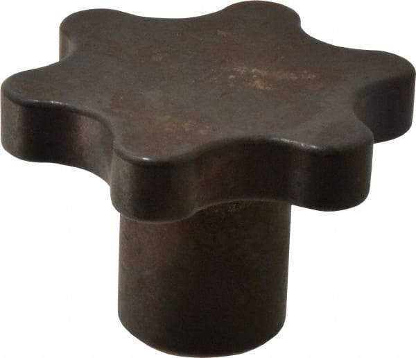 Made in USA - 3" Head Diam, 6 Point Scalloped Knob - 5/8-11 Hole, Steel - USA Tool & Supply