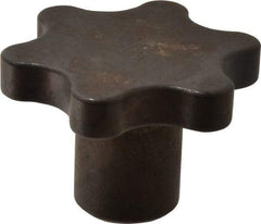 Made in USA - 3" Head Diam, 6 Point Scalloped Knob - 5/8-11 Hole, Steel - USA Tool & Supply