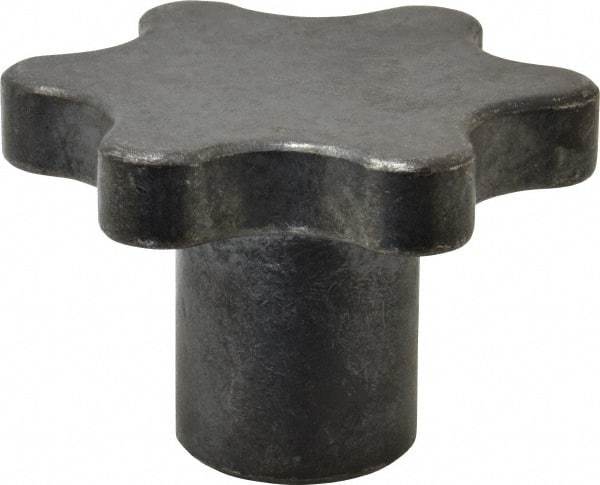 Made in USA - 3" Head Diam, 6 Point Scalloped Knob - 3/4-10 Hole, Steel - USA Tool & Supply