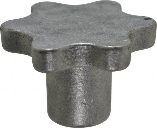 Made in USA - 3" Head Diam, 6 Point Scalloped Knob - 5/8-11 Hole, Aluminum - USA Tool & Supply