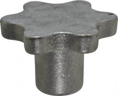 Made in USA - 3" Head Diam, 6 Point Scalloped Knob - 5/8-11 Hole, Aluminum - USA Tool & Supply