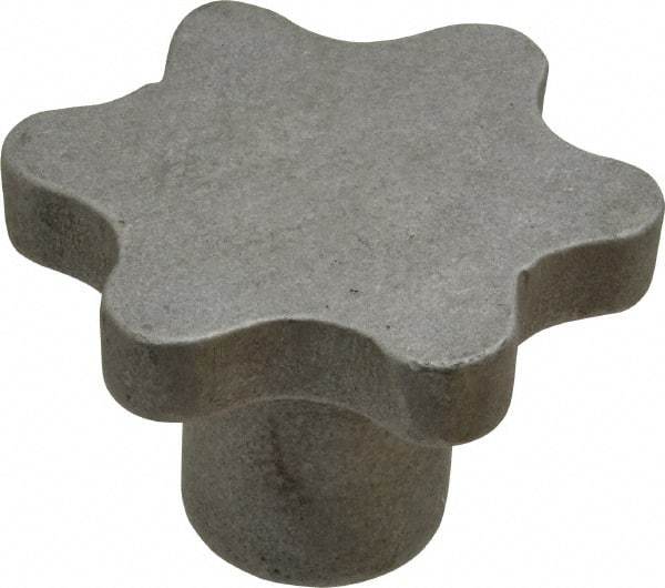 Made in USA - 3" Head Diam, 6 Point Scalloped Knob - 3/4-10 Hole, Aluminum - USA Tool & Supply