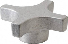 Made in USA - 3" Head Diam, 4 Point Lobed Knob - Aluminum - USA Tool & Supply