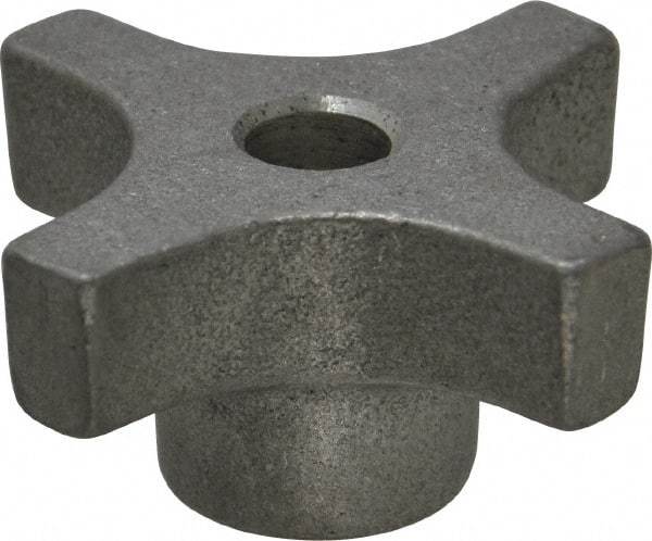 Made in USA - 2" Head Diam, 4 Point Lobed Knob - 3/8" Hole, Aluminum - USA Tool & Supply