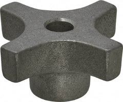 Made in USA - 2" Head Diam, 4 Point Lobed Knob - 3/8" Hole, Aluminum - USA Tool & Supply