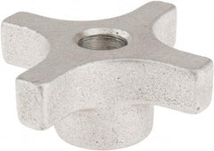 Made in USA - 3" Head Diam, 4 Point Lobed Knob - 5/8" Hole, Aluminum - USA Tool & Supply