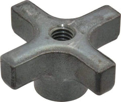 Made in USA - 2" Head Diam, 4 Point Lobed Knob - 3/8-16 Hole, Steel - USA Tool & Supply