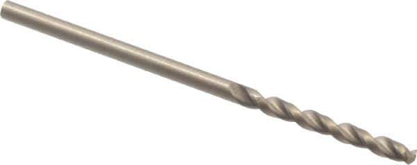Cleveland - #46 135° Parabolic Flute Cobalt Screw Machine Drill Bit - Oxide/Gold Finish, Right Hand Cut, 3/4" Flute Length, 1-3/4" OAL, Split Point, Straight Shank - USA Tool & Supply