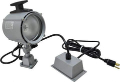 Electrix - 4 NEMA Rated, 12 VDC, 55 Watt, Spot Machine Light - Direct Mount, 9 Ft. Cord, 4-1/2 Inch Light Diameter, Remote Ballast, Gray - USA Tool & Supply