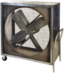 Airmaster - 48" Blade, 1 hp, 17,770 Max CFM, Portable Cabinet Fans - 11.9 Amps, 115 Volts, 1 Speed - USA Tool & Supply