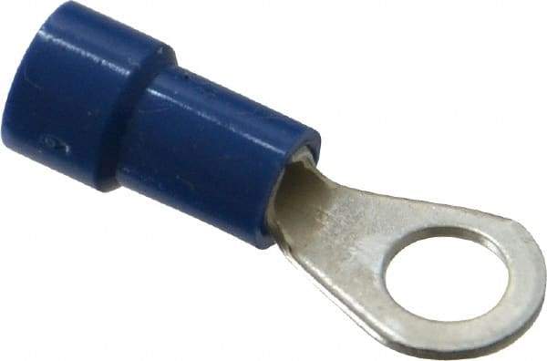 Made in USA - 16-14 AWG Fully Insulated Crimp Connection Circular Ring Terminal - #10 Stud, Copper Contact - USA Tool & Supply