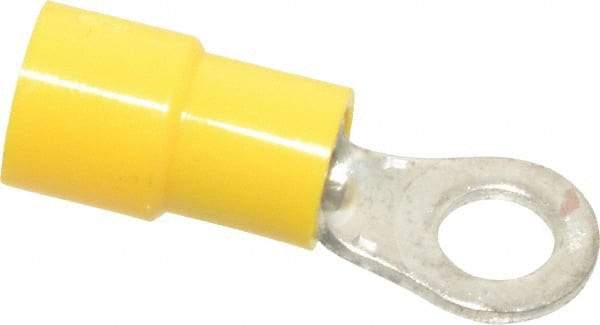 Made in USA - 12-10 AWG Fully Insulated Crimp Connection Circular Ring Terminal - #10 Stud, Copper Contact - USA Tool & Supply