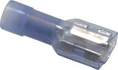 Made in USA - 16 to 14 AWG, Nylon, Fully Insulated, Female Wire Disconnect - 1/4 Inch Wide Tab, Clear - USA Tool & Supply