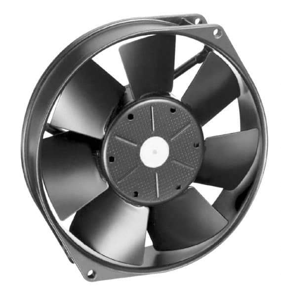 EBM Papst - 12 Volts, DC, 212 CFM, Round Tube Axial Fan - 1 Amp Rating, 5.91" High x 5.91" Wide x 1-1/2" Deep - USA Tool & Supply