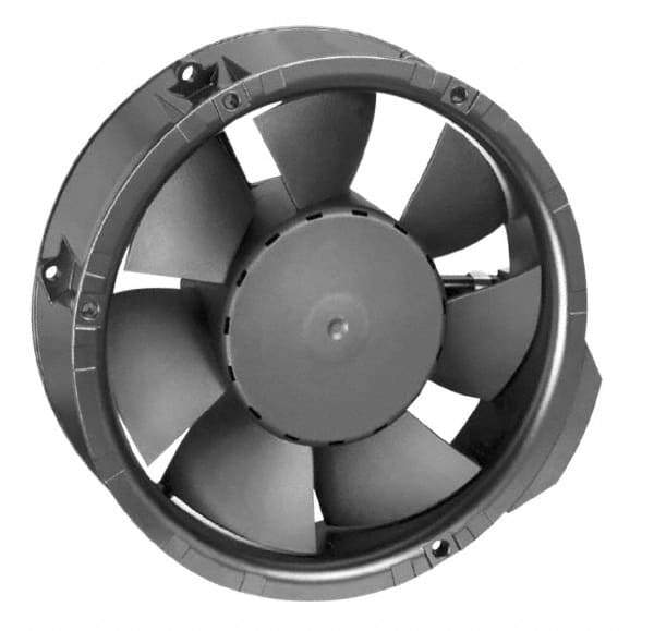 EBM Papst - 48 Volts, DC, 241 CFM, Round Tube Axial Fan - 0.35 Amp Rating, 6.77" High x 6.77" Wide x 2.01" Deep - USA Tool & Supply