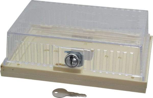 Value Collection - Plastic, Dual Base Thermostat Guard - 7-5/8" Inside Width x 2-1/8" Inside Depth x 4-1/4" Inside Height - USA Tool & Supply