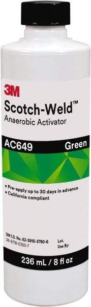 3M - 8 Fl Oz, Green Adhesive Activator - For Use with Threadlockers, Pipe Sealants, Retaining Compounds, Gasket Makers - USA Tool & Supply