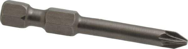 Apex - PZ.1 Posidriv Screwdriver Bit - 1/4" Hex Drive, 1-15/16" OAL - USA Tool & Supply