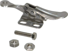 De-Sta-Co - 75 Lb Holding Capacity, Horizontal Handle, Manual Hold Down Toggle Clamp - 82° Handle Movement, 94° Bar Opening, Solid Bar, Flanged Base, Stainless Steel - USA Tool & Supply