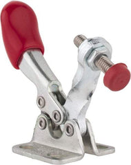 De-Sta-Co - 60 Lb Holding Capacity, Horizontal Handle, Manual Hold Down Toggle Clamp - 82° Handle Movement, 94° Bar Opening, Solid Bar, Flanged Base, Electro-Plated Zinc, Carbon Steel - USA Tool & Supply