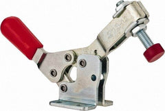 De-Sta-Co - 150 Lb Holding Capacity, Horizontal Handle, Manual Hold Down Toggle Clamp - 60° Handle Movement, 90° Bar Opening, U-Bar, Flanged Base, Electro-Plated Zinc, Carbon Steel - USA Tool & Supply