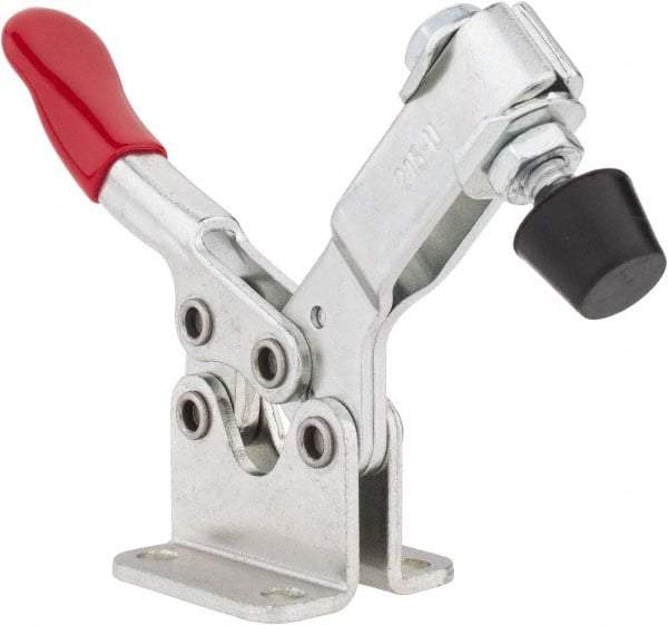 De-Sta-Co - 200 Lb Holding Capacity, Horizontal Handle, Manual Hold Down Toggle Clamp - 78° Handle Movement, 87° Bar Opening, U-Bar, Flanged Base, Electro-Plated Zinc, Carbon Steel - USA Tool & Supply