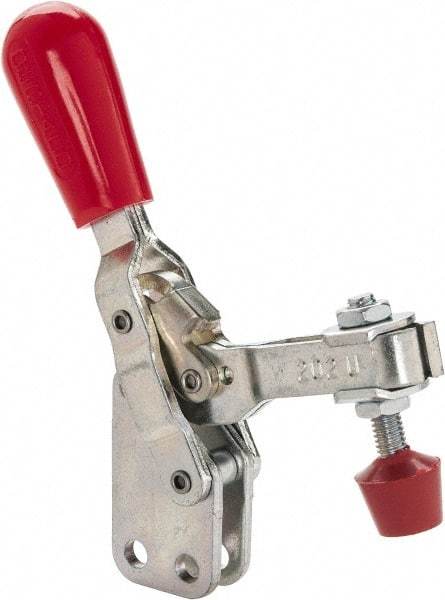 De-Sta-Co - 200 Lb Holding Capacity, Vertical Handle, Manual Hold Down Toggle Clamp - 65° Handle Movement, 105° Bar Opening, U-Bar, Straight Base, Electro-Plated Zinc, Carbon Steel - USA Tool & Supply