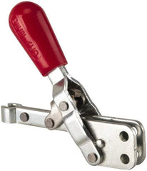 De-Sta-Co - 200 Lb Holding Capacity, Vertical Handle, Manual Hold Down Toggle Clamp - 65° Handle Movement, 105° Bar Opening, Solid Bar, Straight Base, Electro-Plated Zinc, Carbon Steel - USA Tool & Supply