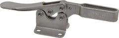 De-Sta-Co - 200 Lb Holding Capacity, Horizontal Handle, Manual Hold Down Toggle Clamp - 78° Handle Movement, 87° Bar Opening, U-Bar, Flanged Base, Electro-Plated Zinc, Stainless Steel - USA Tool & Supply